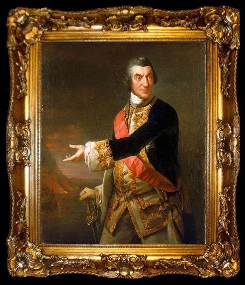 framed  Richard Brompton Admiral Sir Charles Saunders, ta009-2
